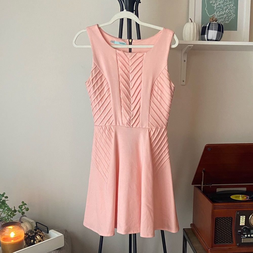 Maurice’s Pink chevron Fit and Flare dress